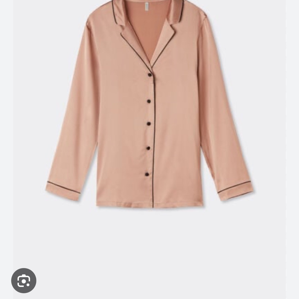 Intimissimi Tan Pajama Top with Black Trim